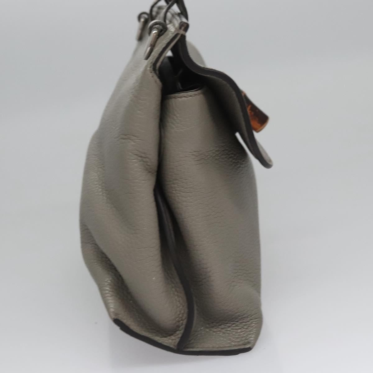 Gucci Bamboo Daily Top Handle Bag Leather, GRAY, LEATHER, Handbag