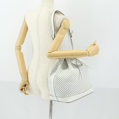 Louis Vuitton Flore Noe Handbag Perforated Leather, WHITE, LEATHER, Shoulder bag