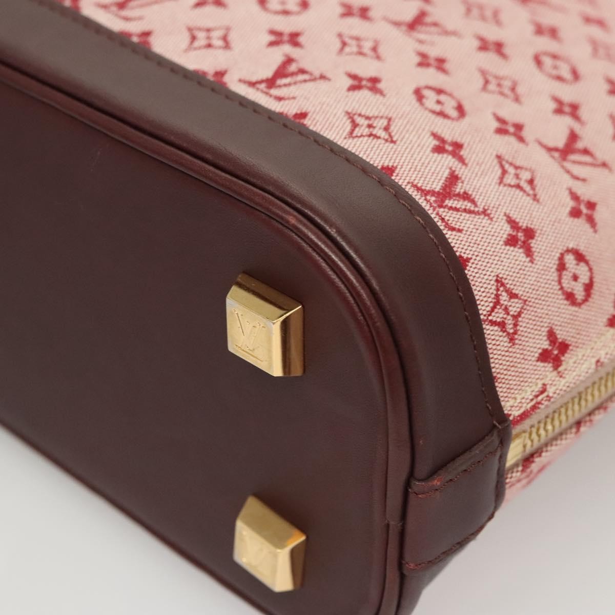 Louis Vuitton Alma Handbag Mini Lin, RED, CANVAS, Handbag
