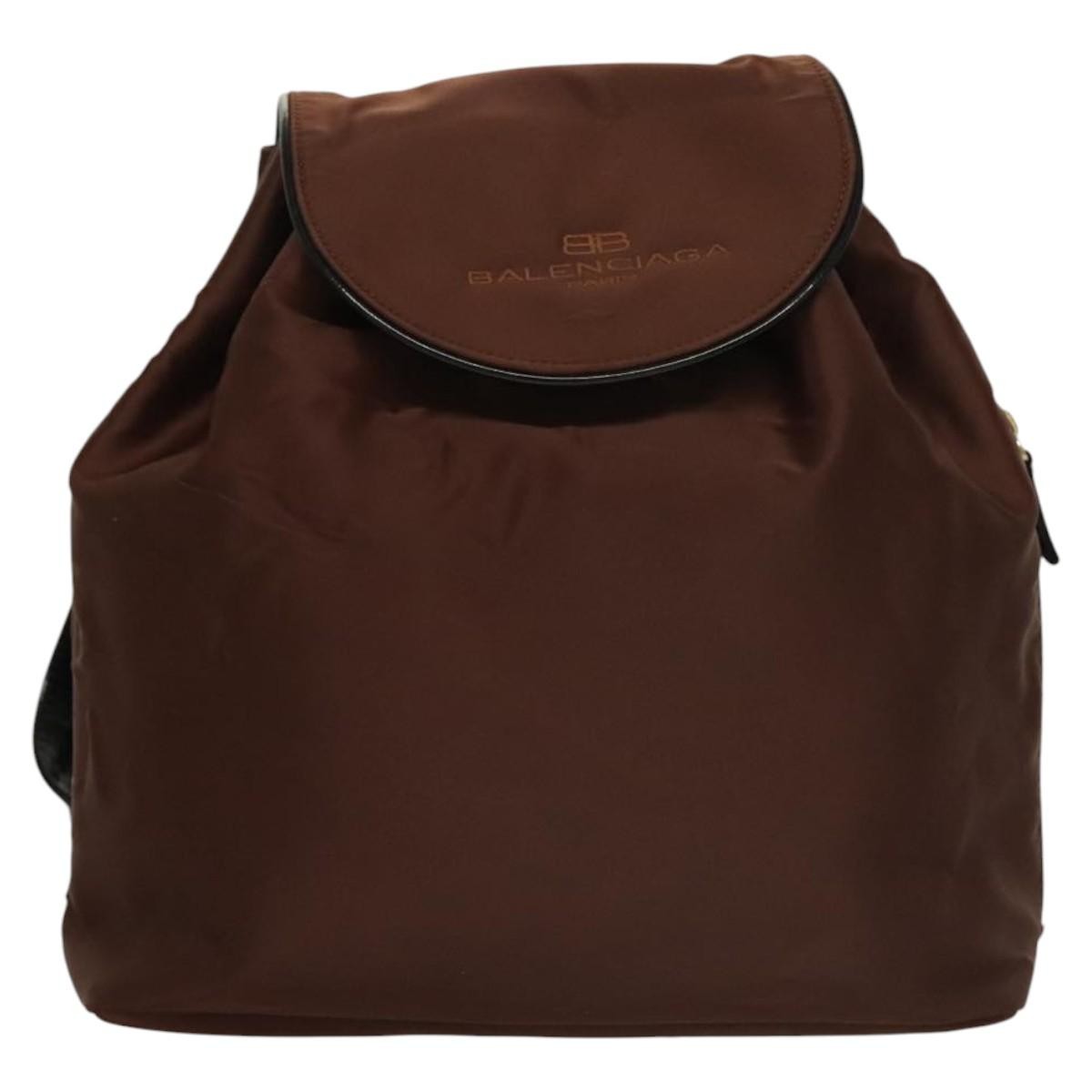 Balenciaga Vintage Backpack Nylon, Brown, Nylon, Backpack
