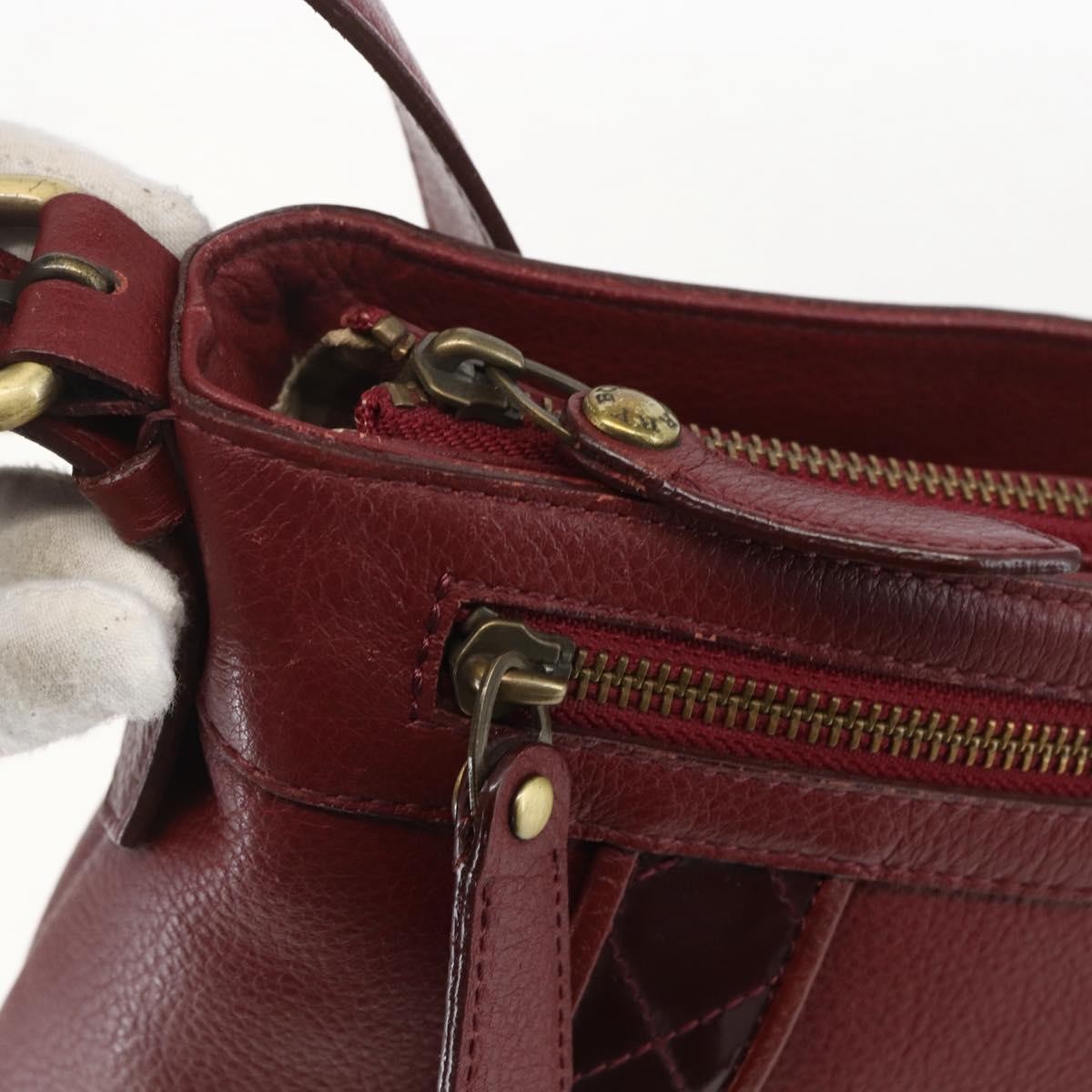Burberry Vintage Shoulder Bag Leather, RED, LEATHER, Shoulder bag