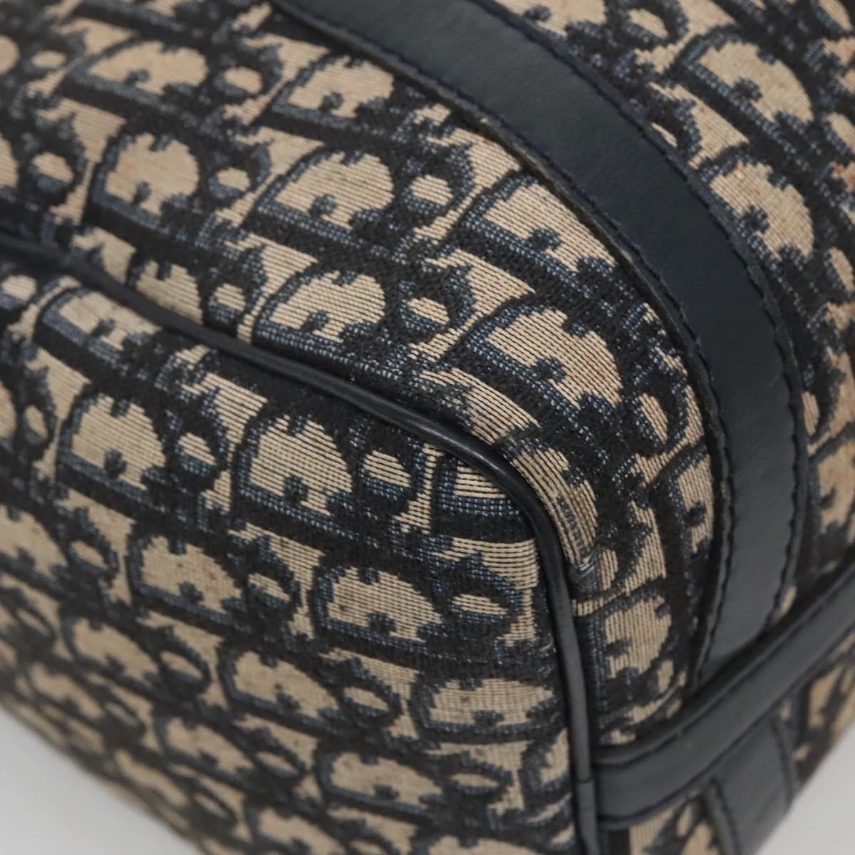 Christian Dior Bowling Bag Oblique Canvas, NAVY, CANVAS, Handbag