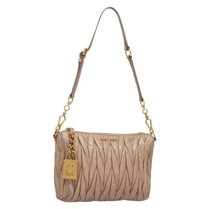 Miu Miu Zip Crossbody Bag Matelasse Leather, PINK, LEATHER, Shoulder bag