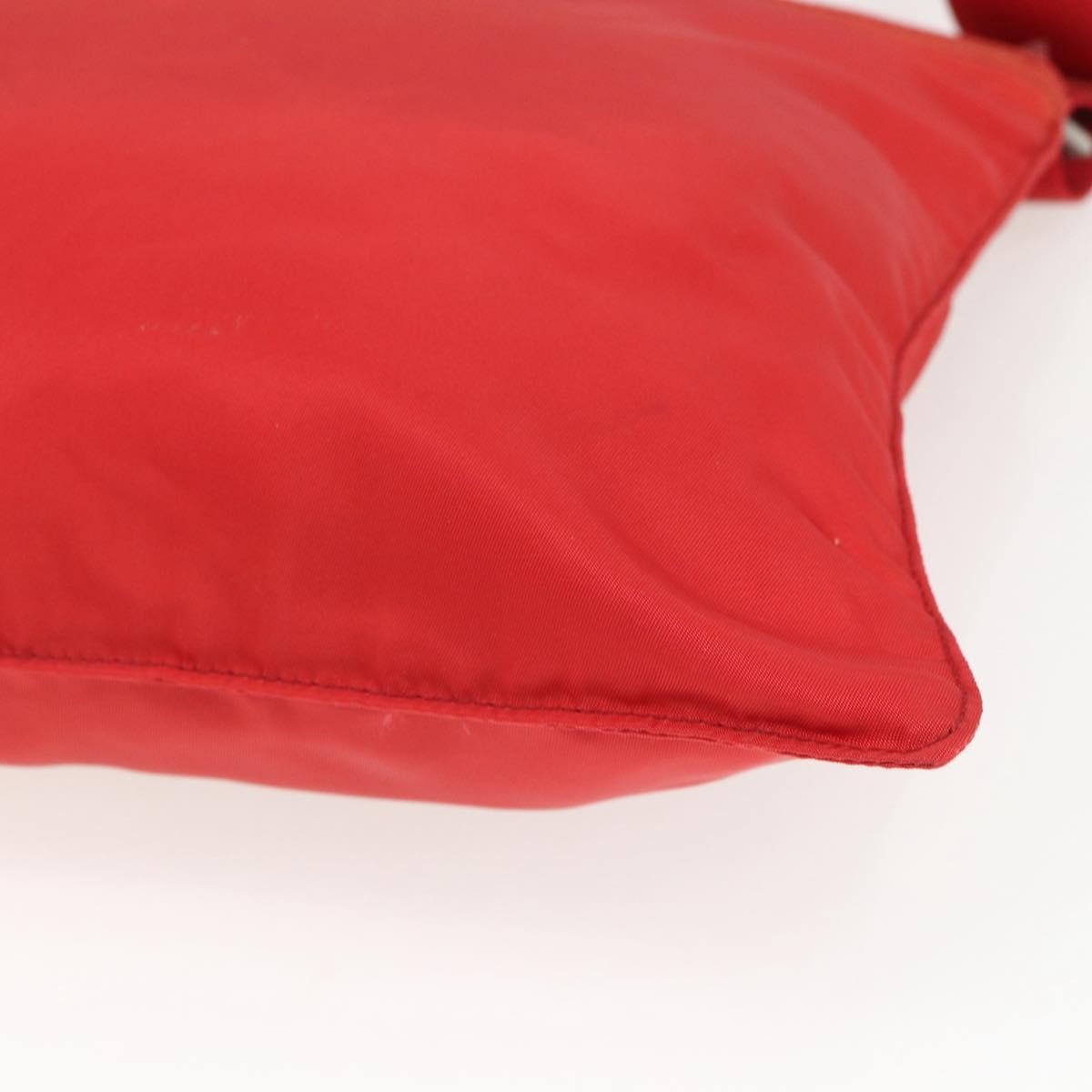 Prada Zip Top Messenger Bag Tessuto, RED, NYLON, Shoulder bag