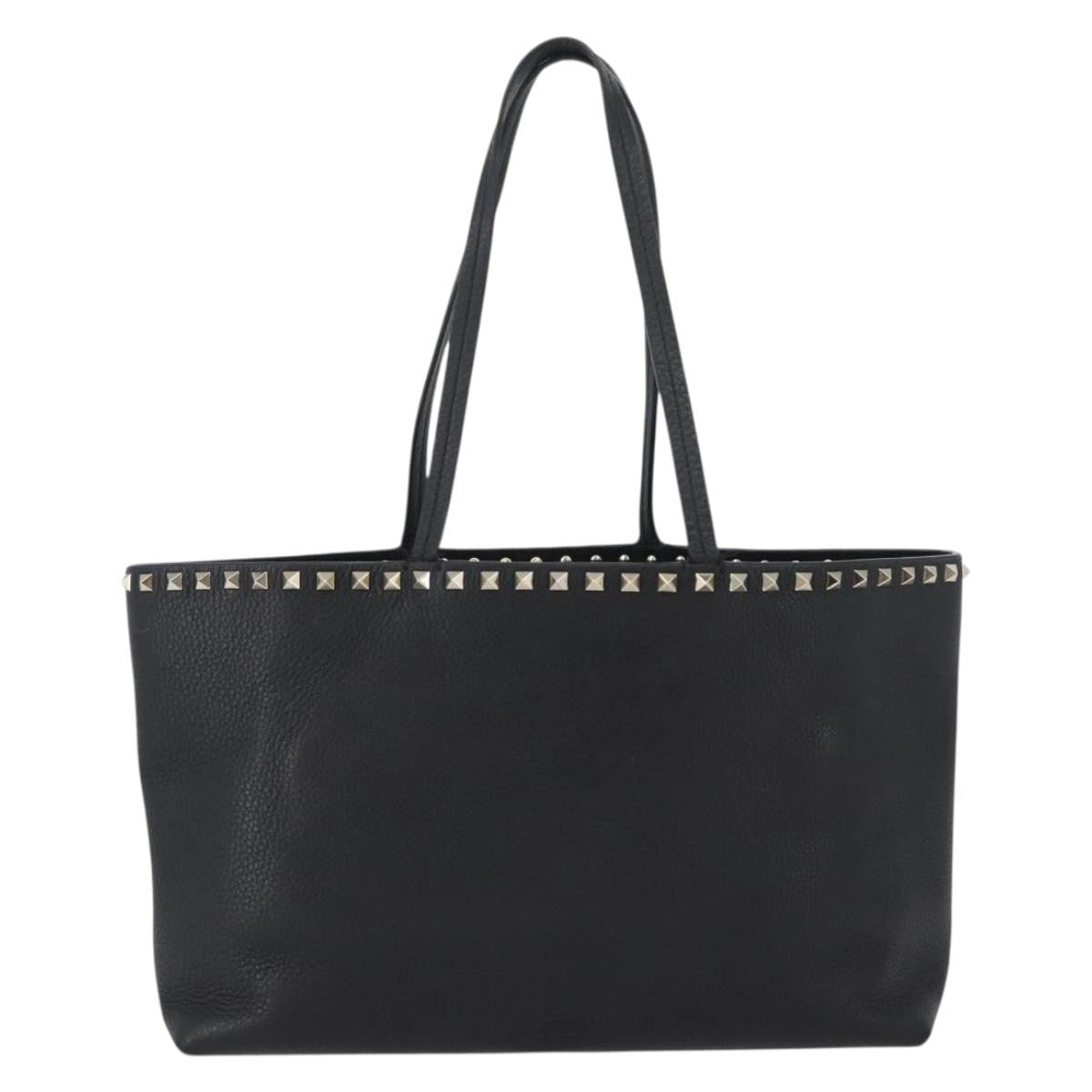 Valentino Garavani Rockstud Shopper Tote Leather, BLACK, LEATHER, Tote bag