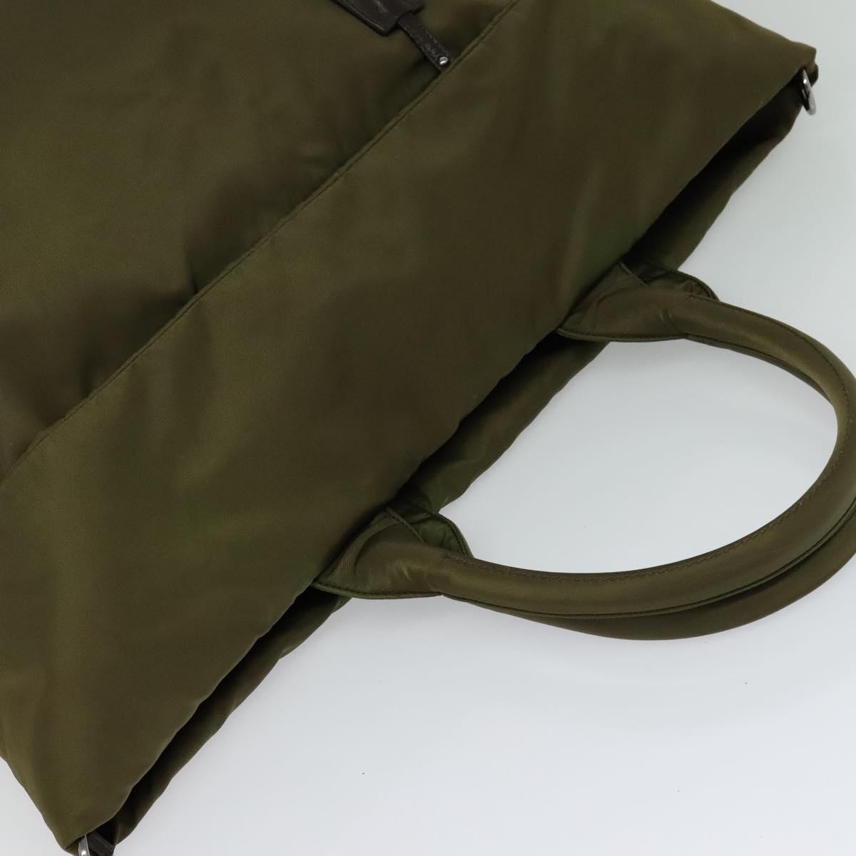 Prada Convertible Double Tote Tessuto, KHAKI, NYLON, Handbag