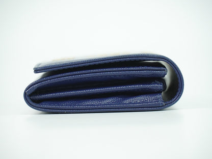 Chanel Deauville Flap Wallet Caviar, NAVY, LEATHER, Wallets
