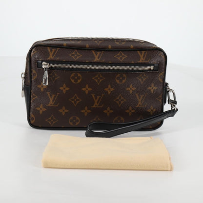 Louis Vuitton Kasai Clutch Macassar Monogram Canvas, BROWN, CANVAS, Clutche & pouche