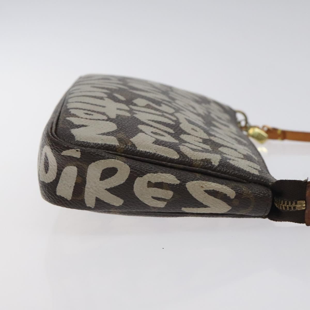 Louis Vuitton Pochette Accessoires Limited Edition Monogram Graffiti, BROWN, CANVAS, Clutche & pouche