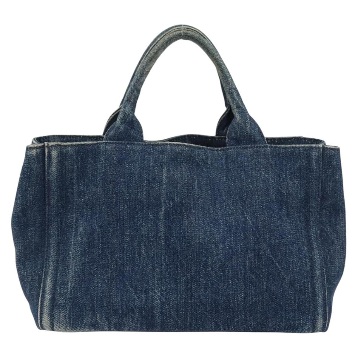 Prada Canapa Open Tote Denim, BLUE, CANVAS, Handbag