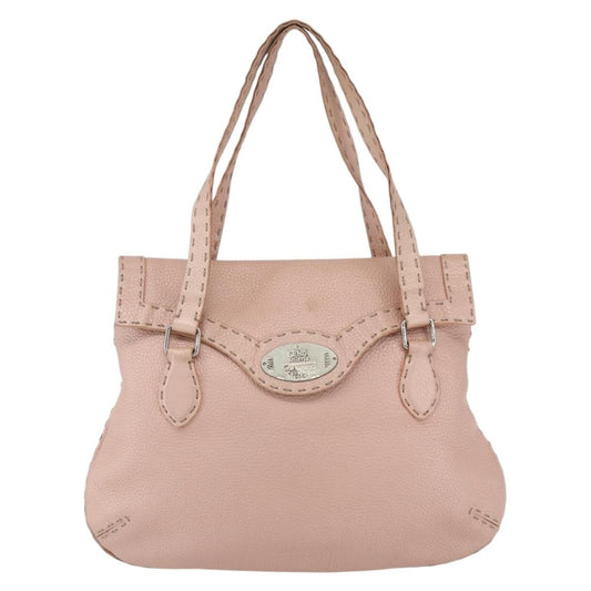 Fendi Selleria Tote Leather, PINK, LEATHER, Tote bag