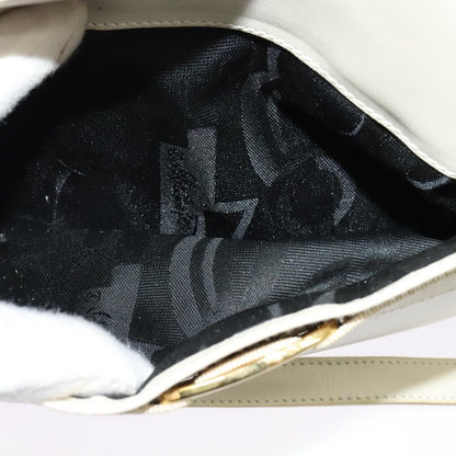 Salvatore Ferragamo Vala Shoulder Bag Leather, WHITE, LEATHER, Shoulder bag