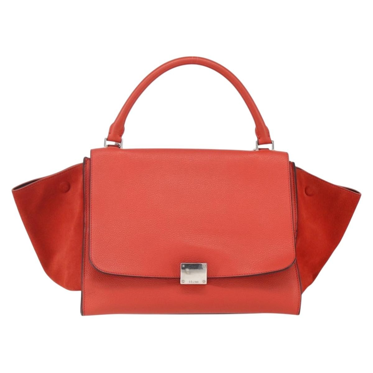 Celine Trapeze Bag Leather, RED, LEATHER, Handbag