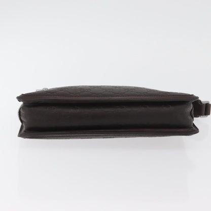 Gucci Zip Pouch Leather, BROWN, LEATHER, Clutche & pouche