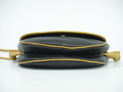 Celine Vintage Shoulder Bag Leather, BLACK, LEATHER, Shoulder bag