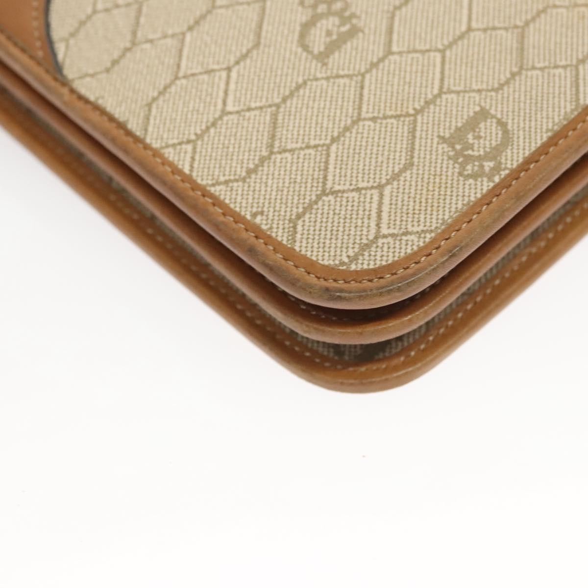 Christian Dior Vintage Honeycomb chain Canvas, BEIGE, CANVAS, Handbag