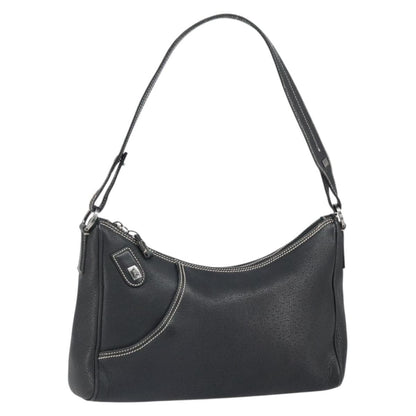 Salvatore Ferragamo Gancini Shoulder Bag Leather, BLACK, LEATHER, Shoulder bag