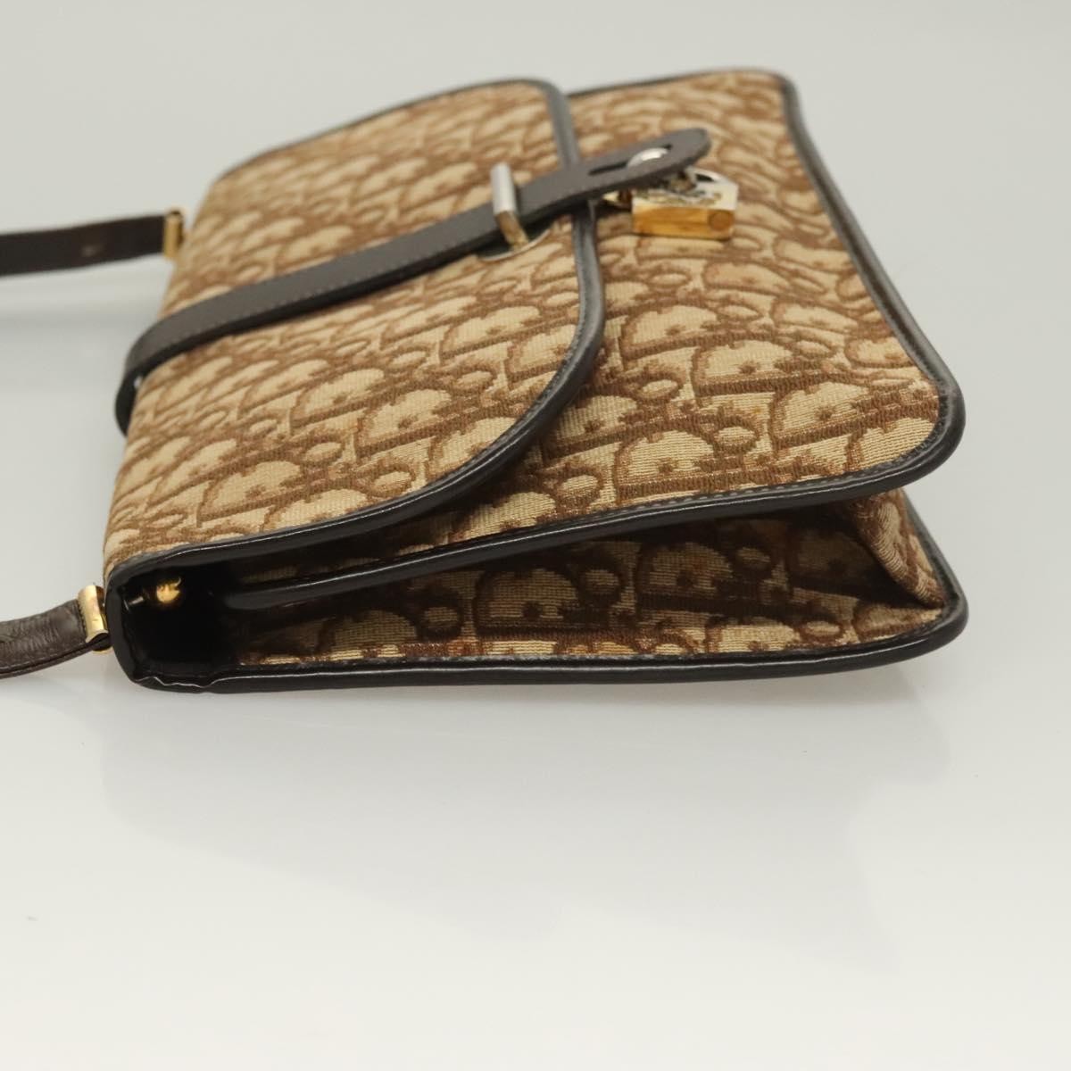 Christian Dior Vintage Trotter Shoulder Bag Canvas, BROWN, CANVAS, Shoulder bag