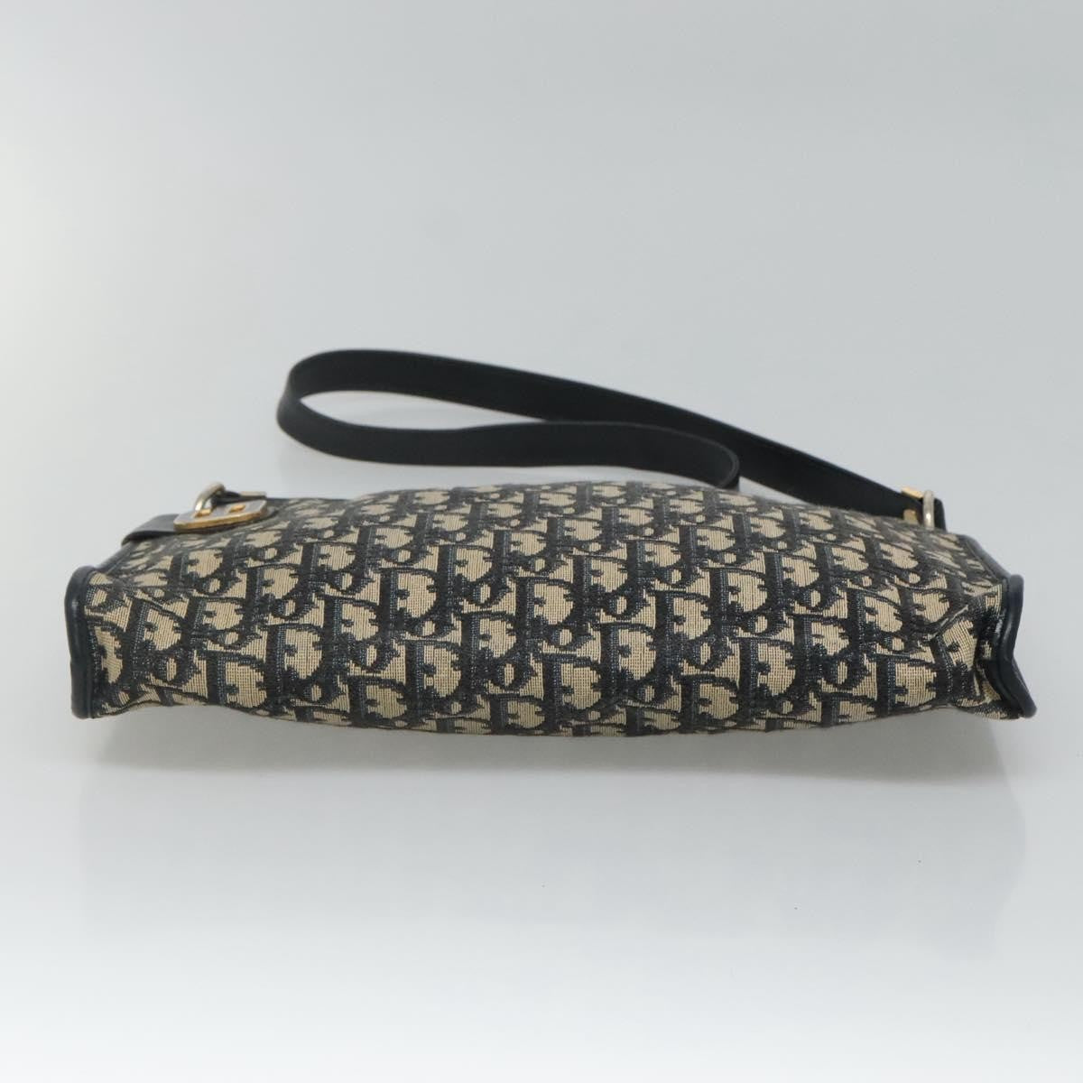 Christian Dior Vintage Trotter Shoulder Bag Canvas, NAVY, CANVAS, Shoulder bag