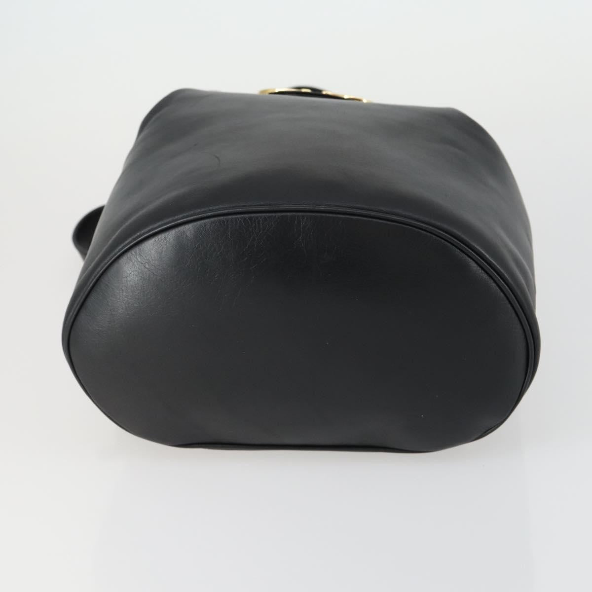 Salvatore Ferragamo Gancini Backpack Leather, BLACK, LEATHER, Backpack