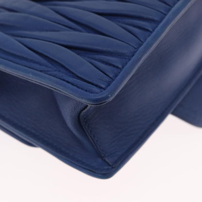 Miu Miu Madras Crystal Buckle Shoulder Bag Matelasse Leather, BLUE, LEATHER, Shoulder bag