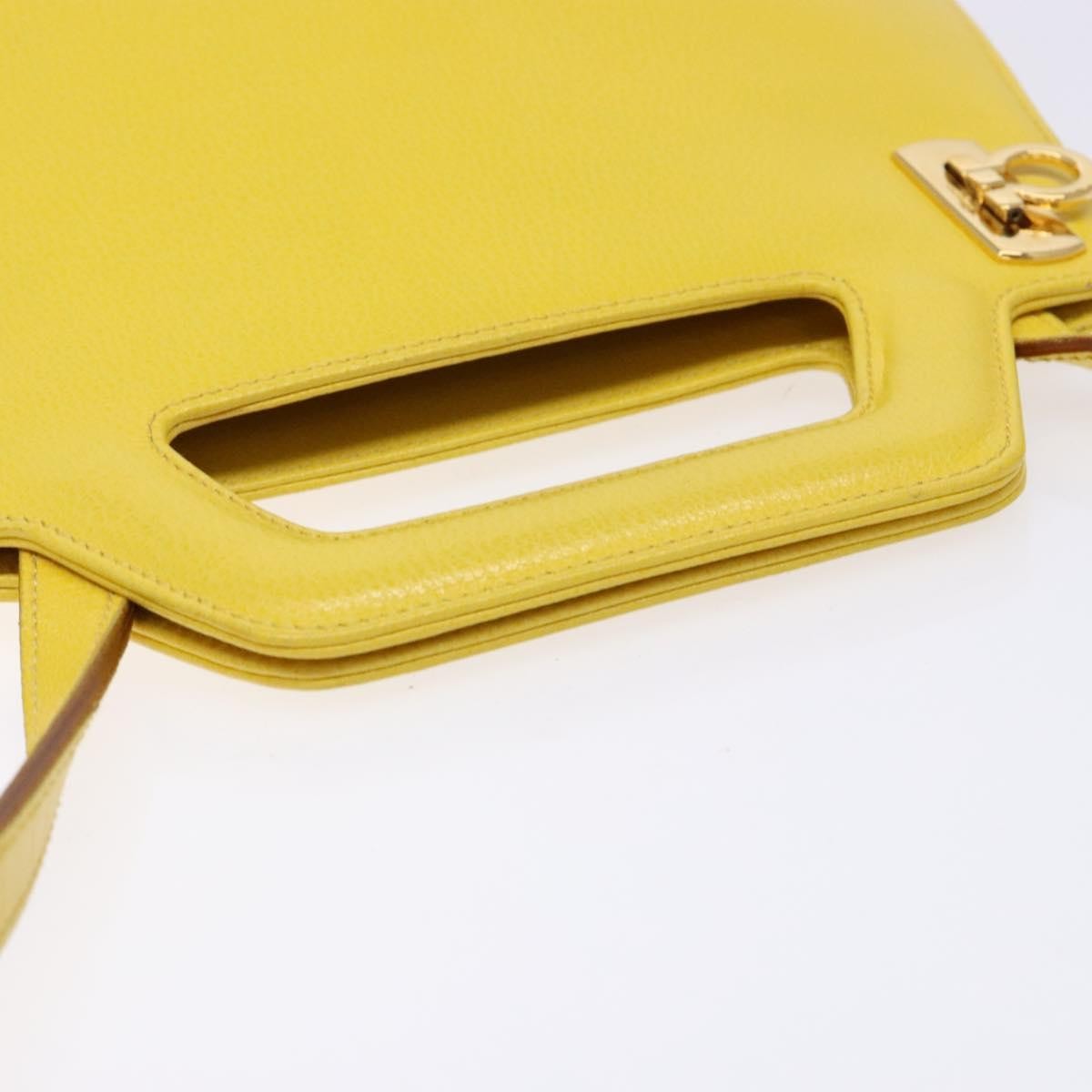 Salvatore Ferragamo Wanda Top Handle Shoulder Bag Leather, YELLOW, LEATHER, Handbag
