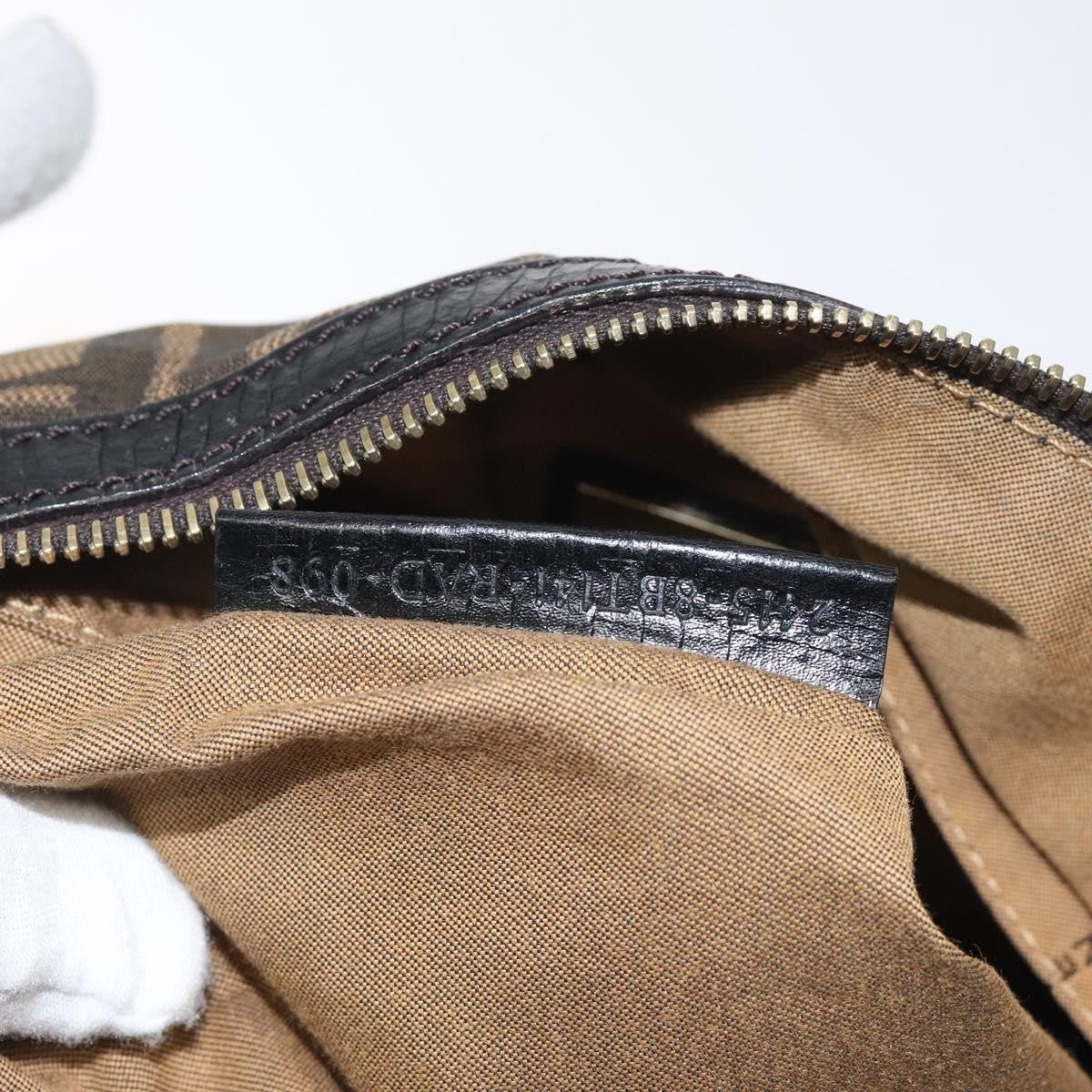 Fendi Chef Zip Crossbody Bag Zucca Canvas, BROWN, CANVAS, Crossbody bag