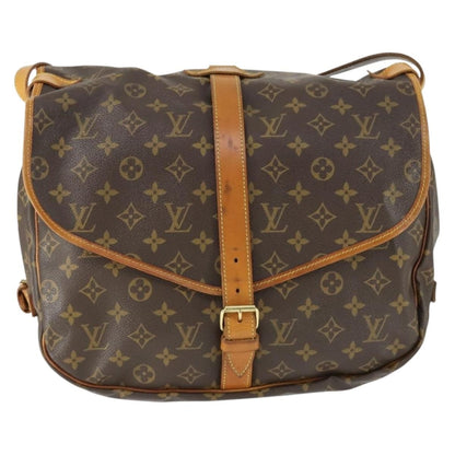 Louis Vuitton Saumur Handbag Monogram Canvas, BROWN, CANVAS, Shoulder bag