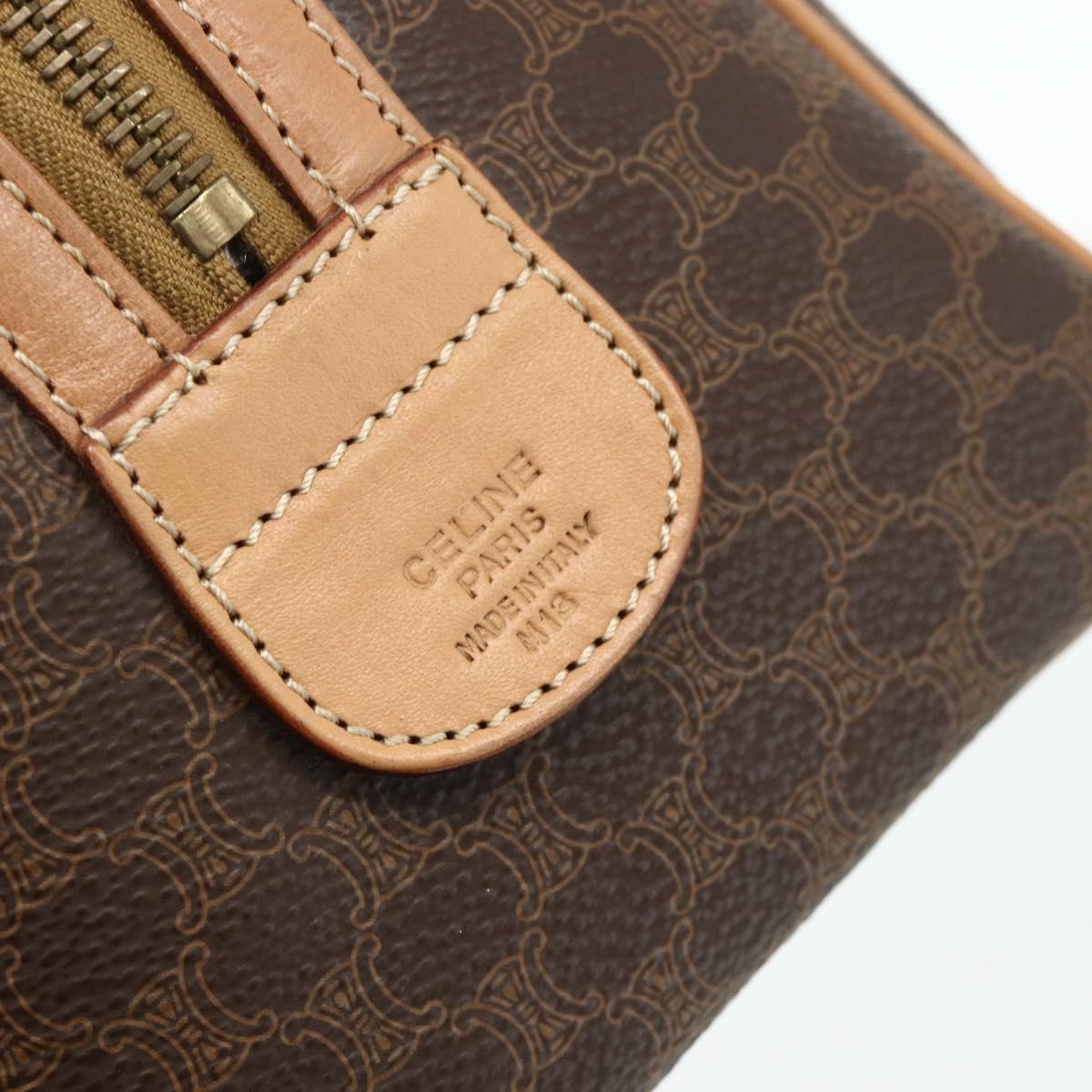 Celine Vintage Macadam Boston bag Canvas and Leather, Brown, Canvas, Handbag