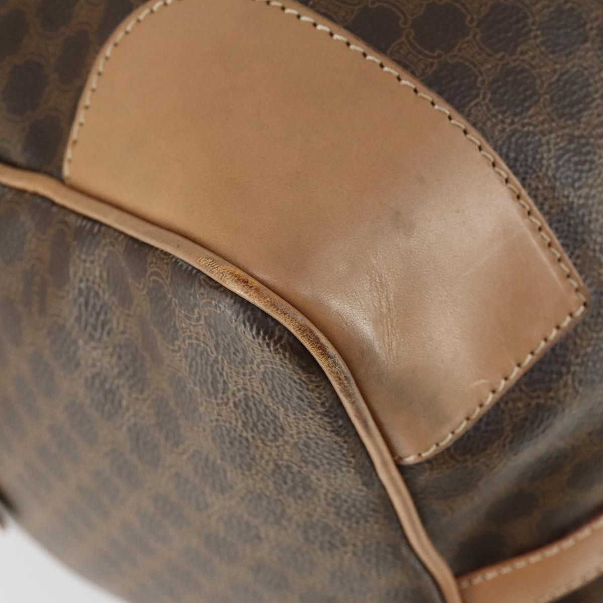 Celine Vintage Duffle Bag Canvas and Leather, BROWN, CANVAS, Travel bag