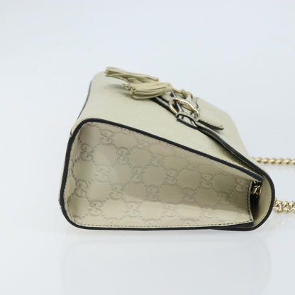 Gucci Emily Chain Flap Bag Guccissima Leather, Beige, Leather, Shoulder Bag