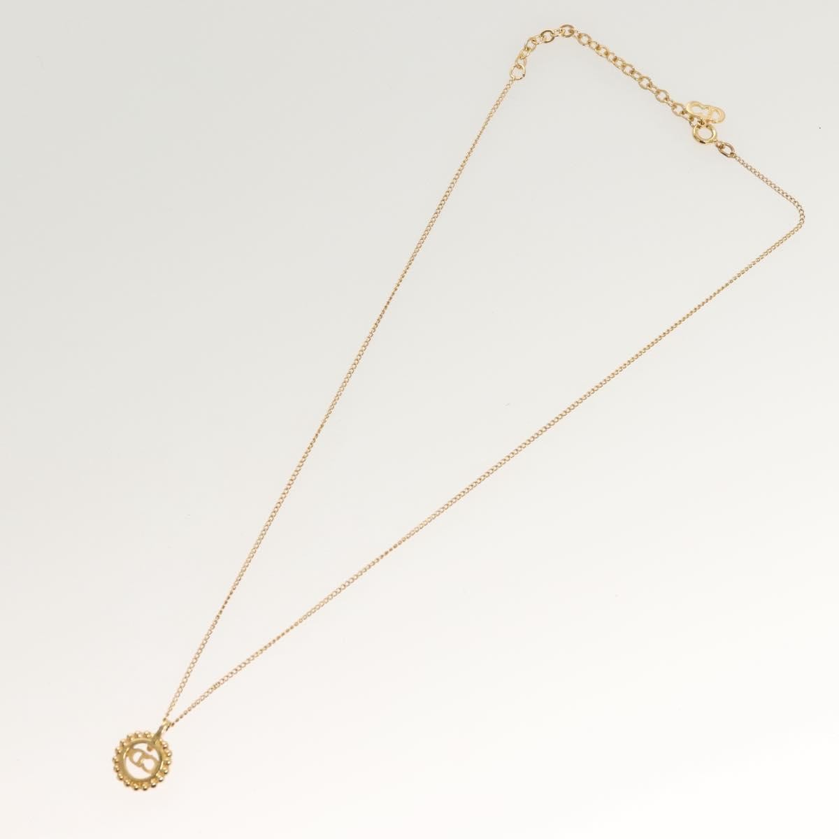 Christian Dior CD Round Pendant Necklace Metal, GOLD, METAL, Necklace