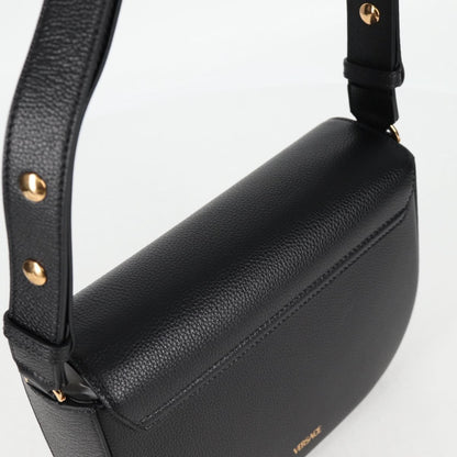 Versace Virtus Flap Messenger Bag Leather, BLACK, LEATHER, Crossbody bag