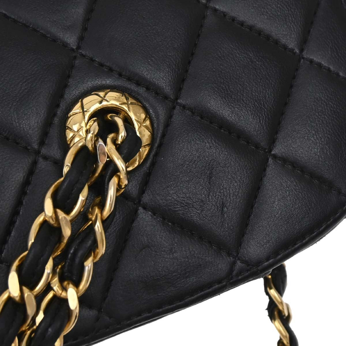 Chanel Vintage Box Zip Tassel Bag Quilted Lambskin, Black, Leather, Shoulder Bag
