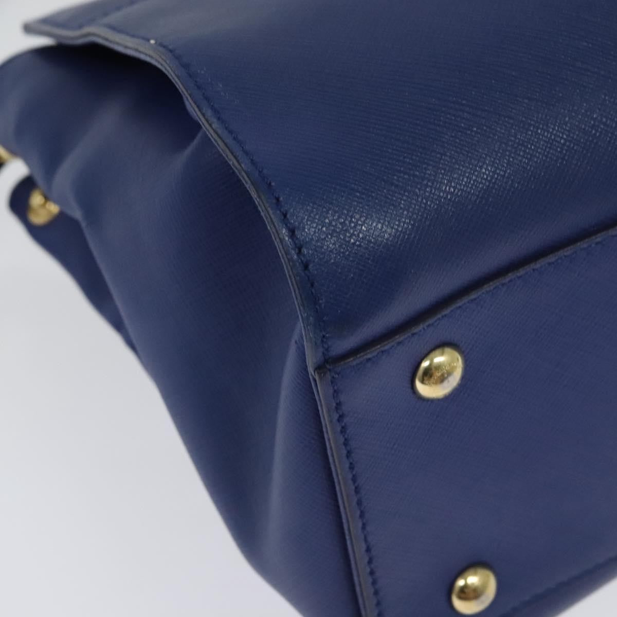 Salvatore Ferragamo Beky Tote Saffiano Leather, BLUE, LEATHER, Tote bag