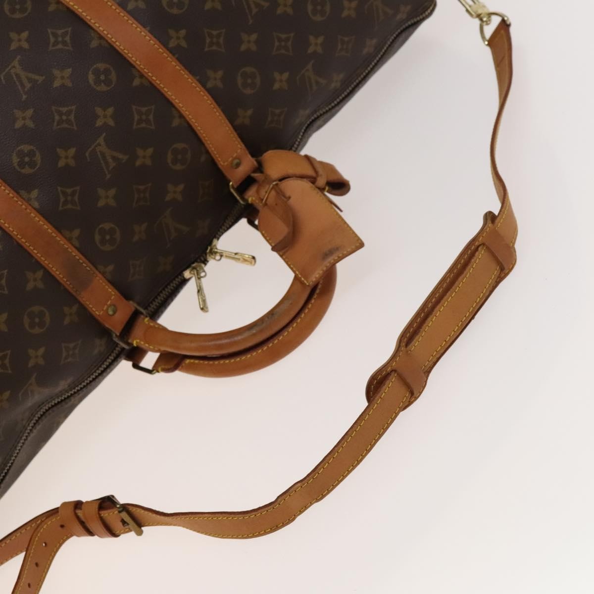Louis Vuitton Keepall Bandouliere Bag Monogram Canvas, BROWN, CANVAS, Travel bag
