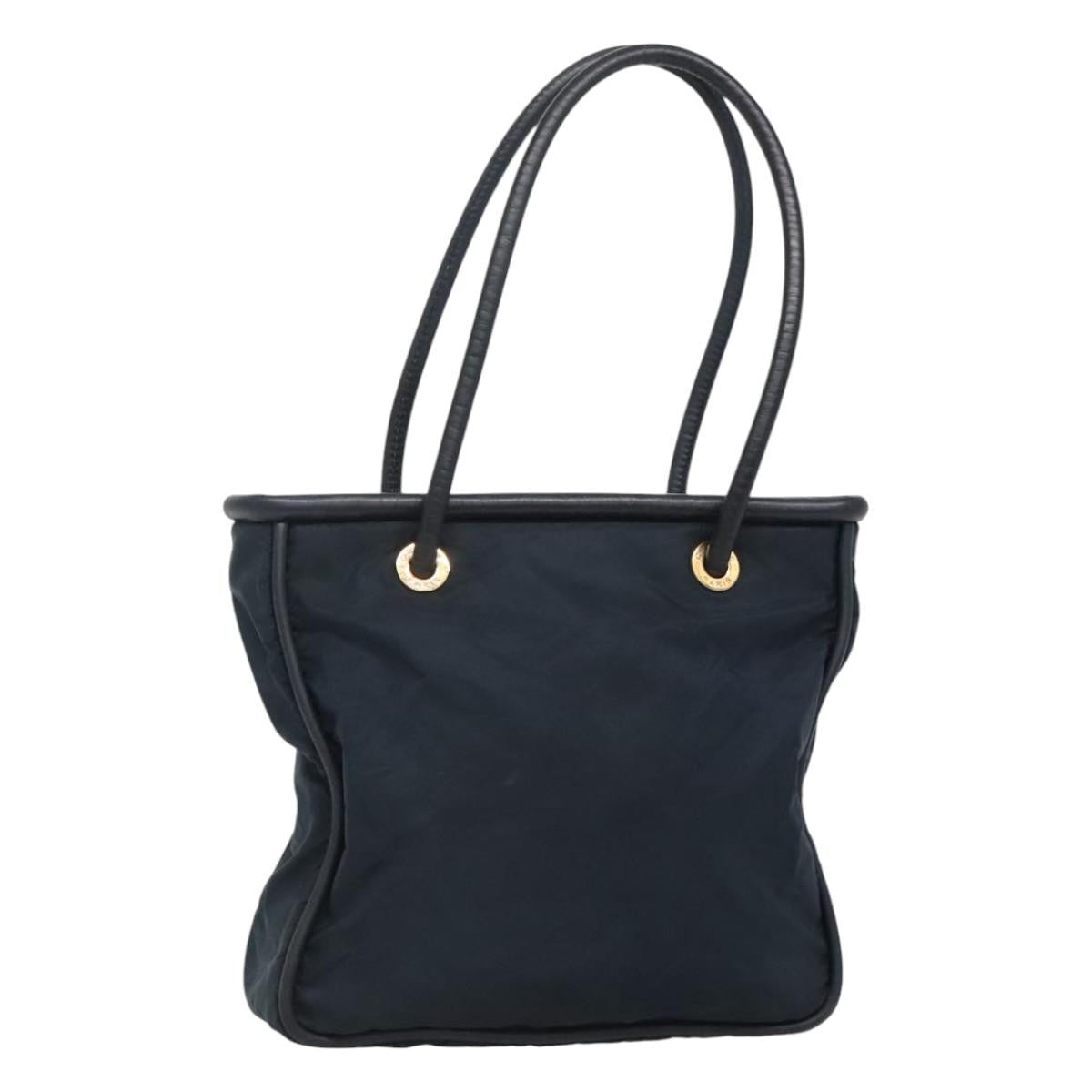 Celine Circle Logo Handbag Nylon, Navy, Nylon, Tote Bag