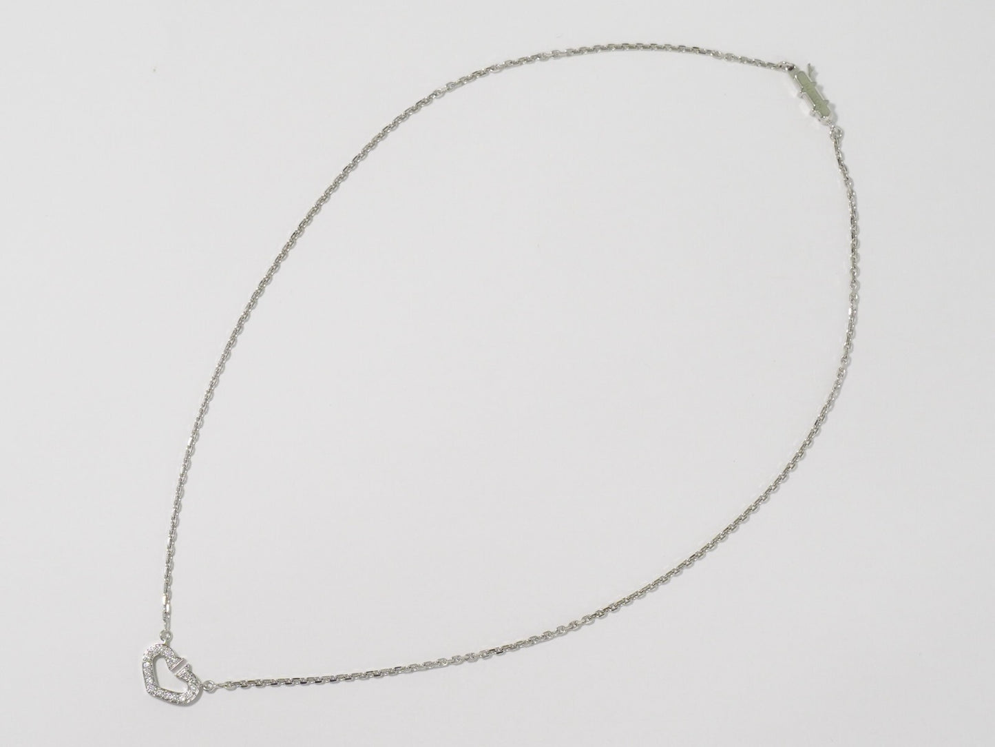 Cartier C Heart de Cartier Pendant Necklace 18K White Gold with Diamond, SILVER, WHITE_GOLD, Necklace