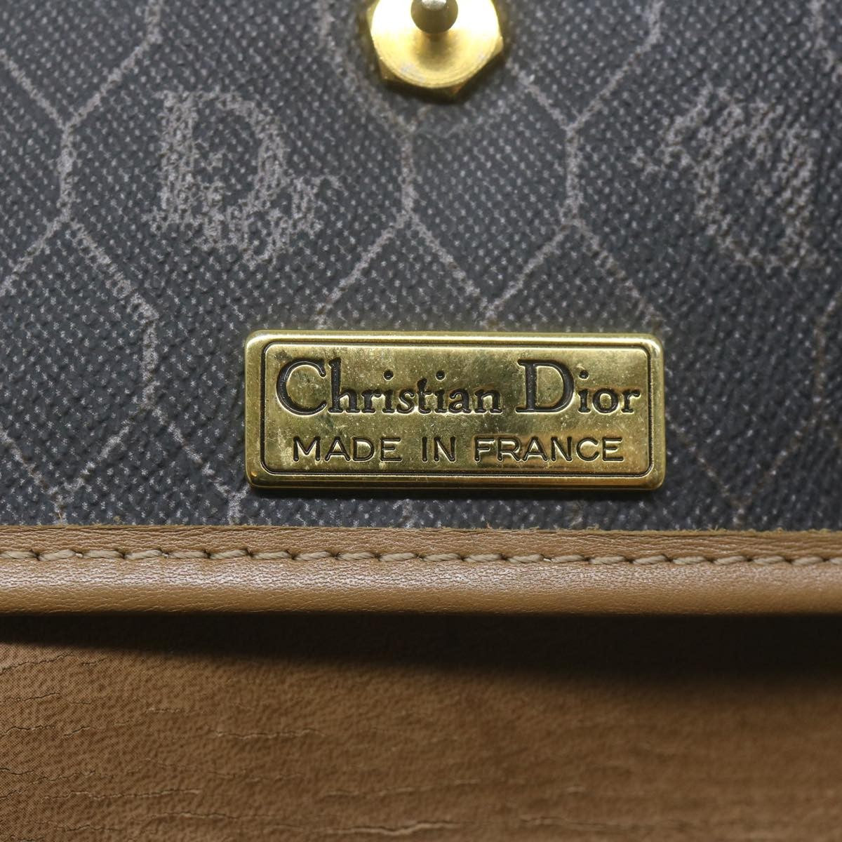 Christian Dior Vintage Honeycomb Handbag Canvas Leather, BLACK, CANVAS, Handbag