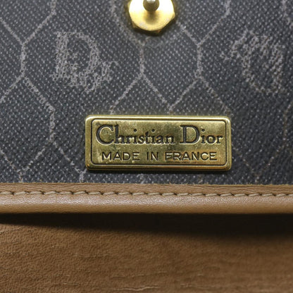 Christian Dior Vintage Honeycomb Handbag Canvas Leather, BLACK, CANVAS, Handbag
