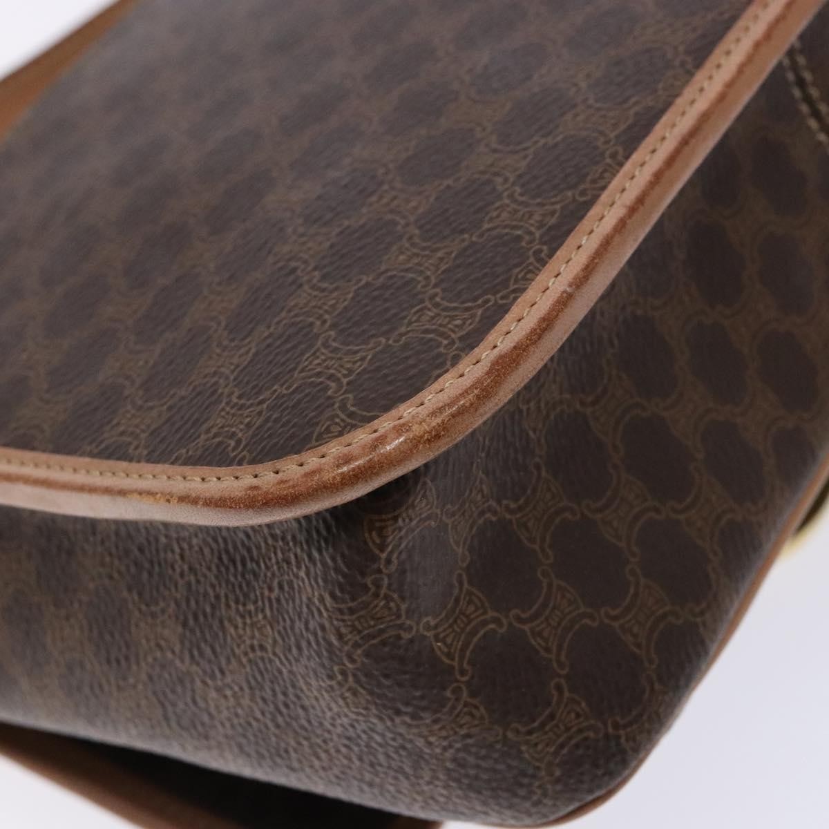 Celine Vintage Macadam Shoulder Bag Canvas, BROWN, CANVAS, Shoulder bag