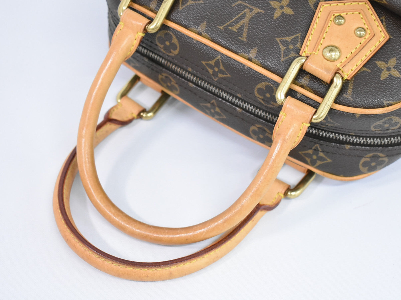 Louis Vuitton Manhattan Handbag Monogram Canvas, BROWN, CANVAS, Handbag