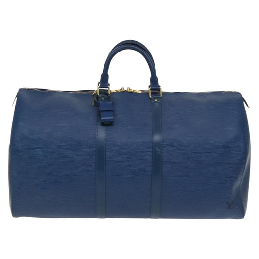 Louis Vuitton Keepall Bag Epi Leather, BLUE, LEATHER, Travel bag
