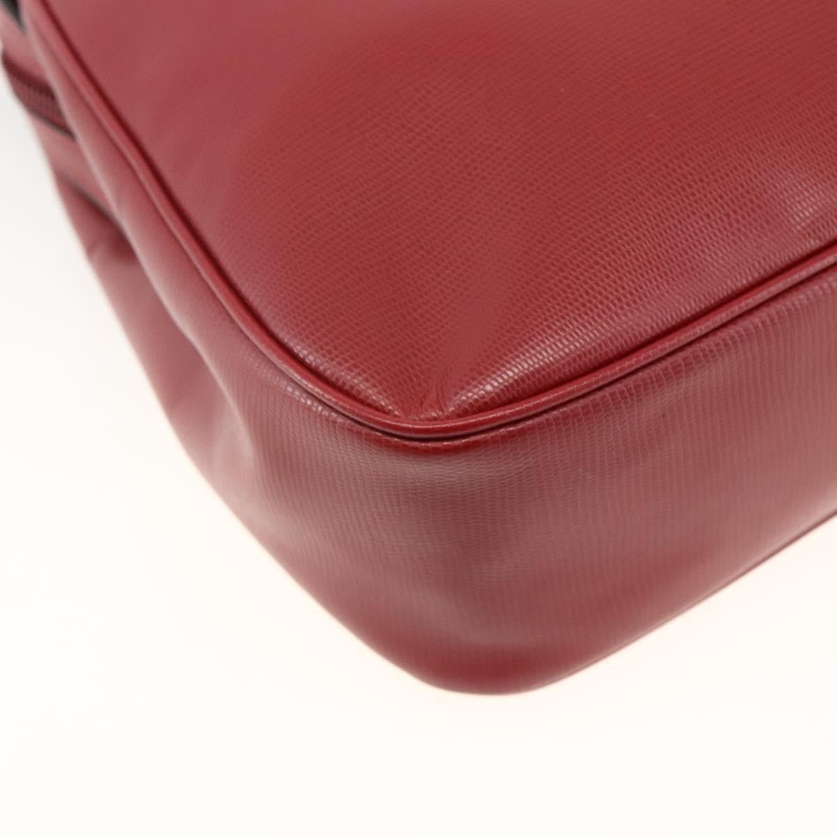 Celine Circle logo Leather, Burgundy, Leather, Tote Bag
