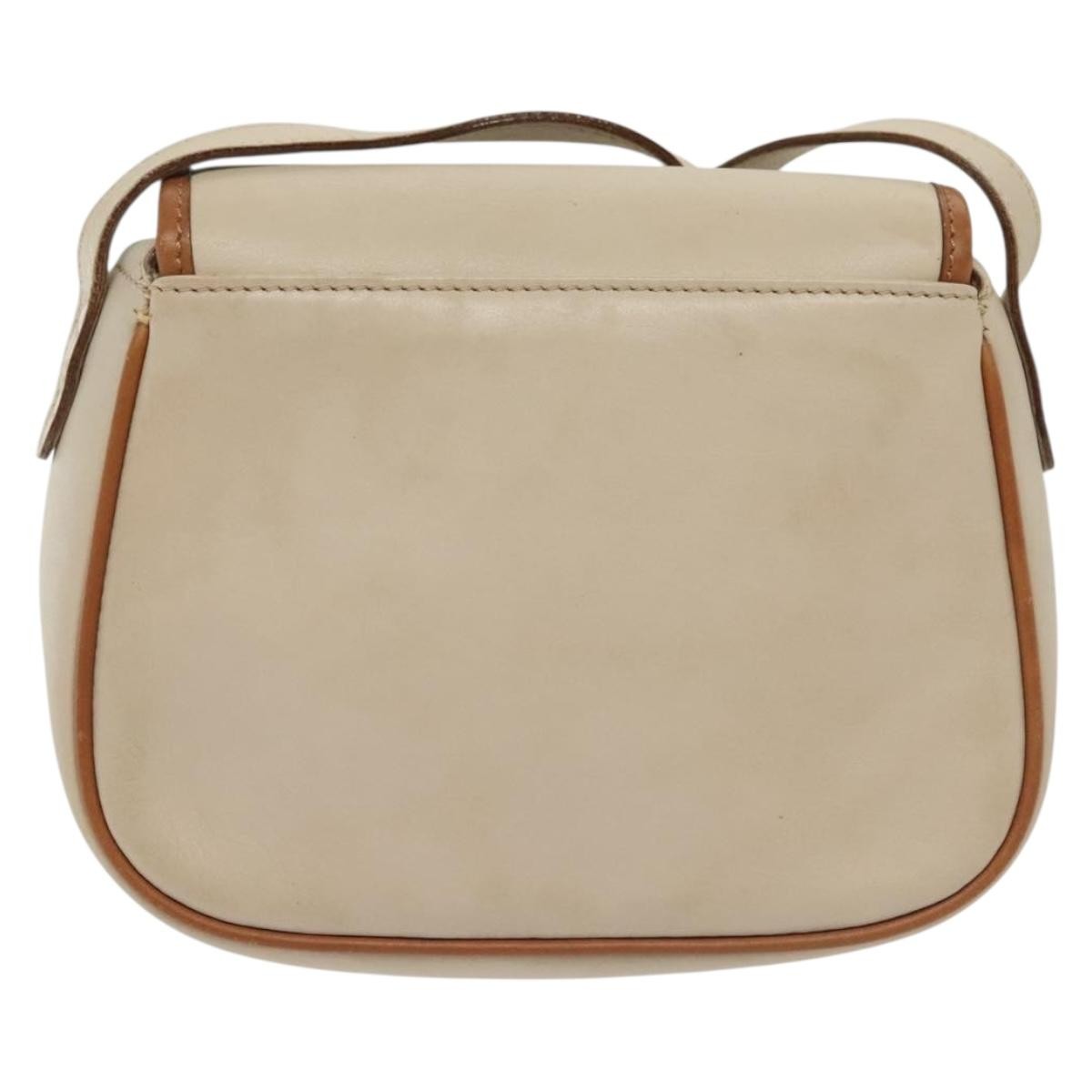 Celine Vintage Triomphe Shoulder Bag Leather, BEIGE, LEATHER, Shoulder bag
