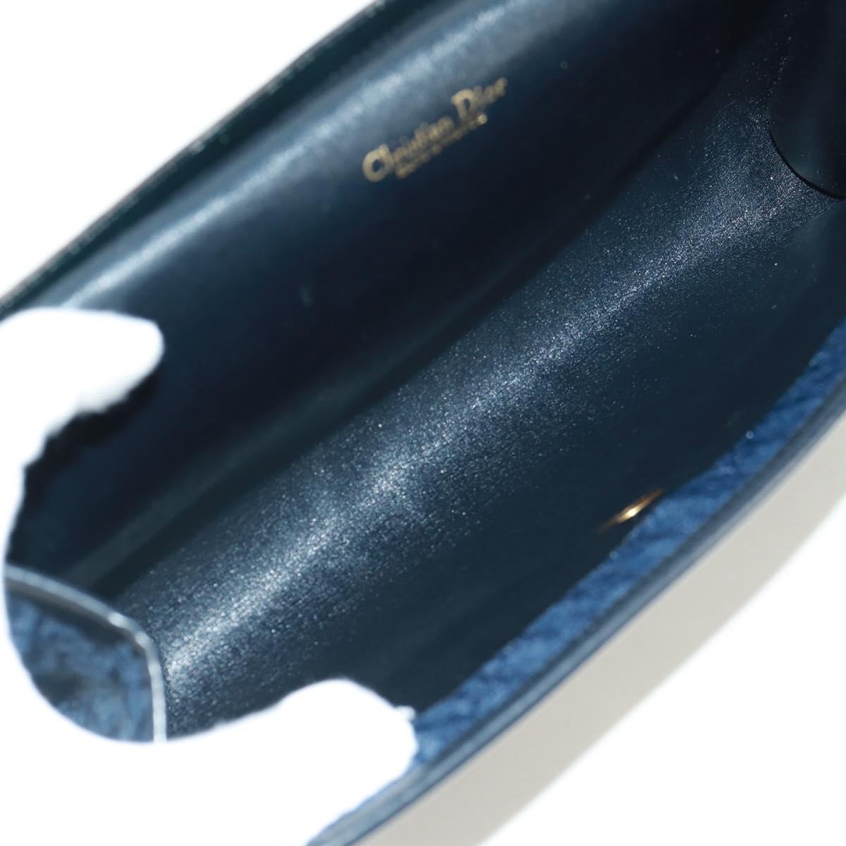 Christian Dior Vintage Chain Flap Shoulder Bag Diorissimo Canvas, Navy, Canvas, Shoulder Bag