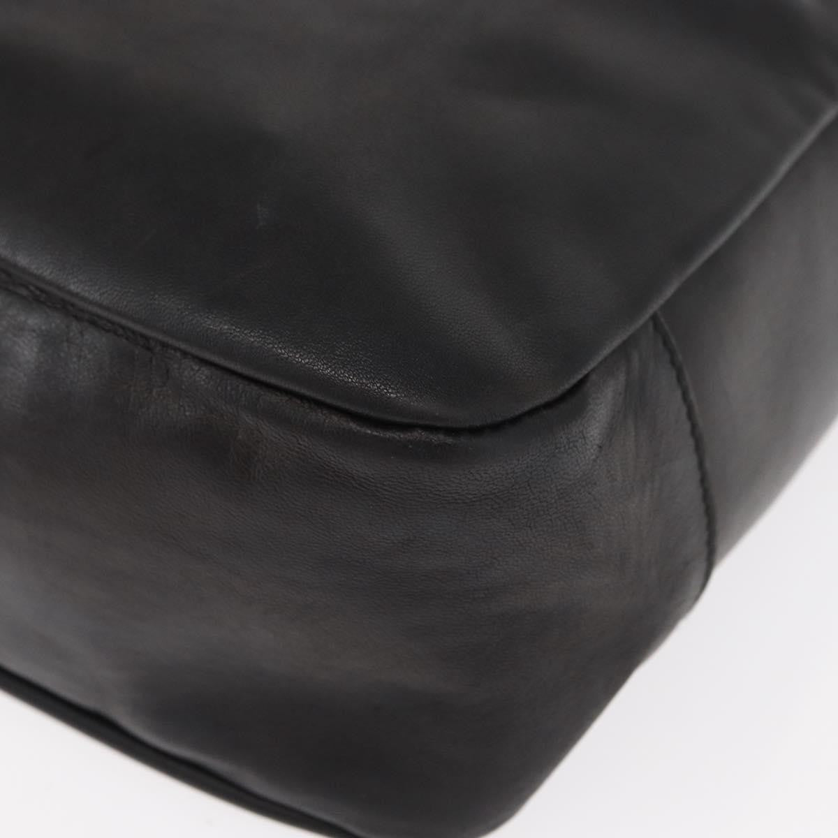 Salvatore Ferragamo Gancini Shoulder Bag Leather, BLACK, LEATHER, Shoulder bag