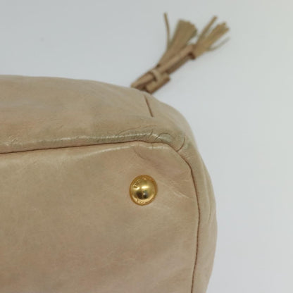 Prada Front Pocket Convertible Tote Leather, BEIGE, LEATHER, Tote bag