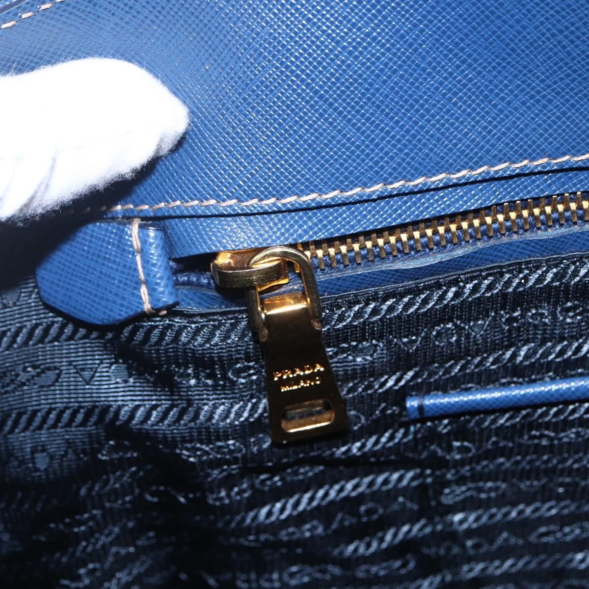 Prada Vintage Handbag Leather, BLUE, LEATHER, Handbag