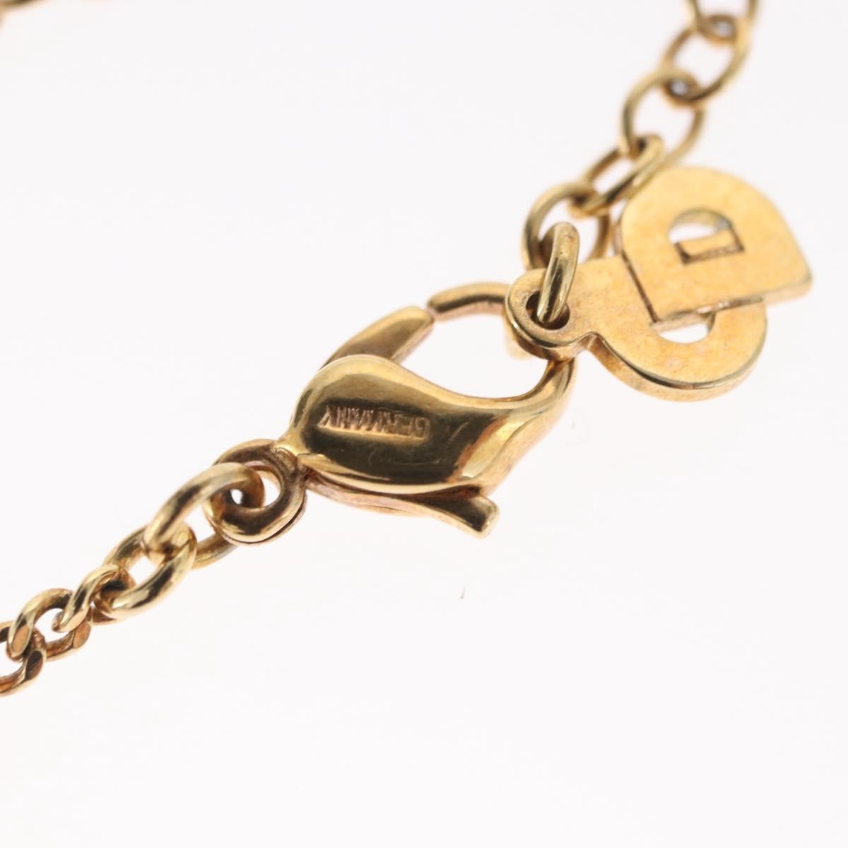 Christian Dior Vintage Logo Round Pendant Necklace Metal and Crystals, GOLD, METAL, Necklace